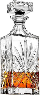 Godinger Whiskey Decanter and 6 Whiskey Glasses Bar set, for Liquor Scotch Bourbon Wine - Dublin Crystal Collection by CozyNest Decor