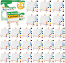 ESRICH 24 Set Mini Acrylic Paint Kit,5in Mini Stretched Canvas with 7.5in Easel,Acrylic Paint Strips,Paint Palettes,Painting Brushes, Small Canvas and Easel Set for Kids Artists Beginner,Gift by TinyTreasures Baby Boutique