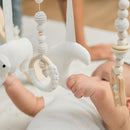 Comfy Cubs Wooden Baby Play Gym - Natural Finish Pinewood Baby Activity Gym with 5 Sensory Hanging Toys - Easy No-Tool Assembly, Safe and Durable for Infant Motor and Visual Development - Natural Wood by TinyTreasures Baby Boutique