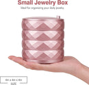 CONBOLA Travel Jewelry Case Box, Small Jewelry Organizer Earring Holder for Women, 5-Layer Rotating Jewelry Storage Tray with Lid for Bracelets Rings Bracelets by TinyTreasures Baby Boutique