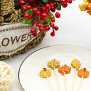 Fall Cocktail Picks Pumpkin Maple Leaf Assorted Autumn Theme Toothpicks Fruit Drinks Dessert Sticks Food Sandwich Appetizer Charcuterie Skewers, for Thanksgiving Decorations Party Supplies (200) by CozyNest Decor