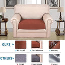H.VERSAILTEX Super Stretch Individual Seat Cushion Covers Sofa Covers Couch Cushion Covers Slipcover Sets Thick Jacquard Textured Twill Fabric (1 Piece Chair Cushion Cover, Rust) by CozyNest Decor