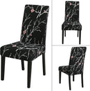 JQinHome Pattern Chair Covers for Dining Room Set of 6, High Stretch Removable Washable Parsons Chair Slipcover for Home Party Hotel Wedding Ceremony (Flourish Black,6PCS) by CozyNest Decor