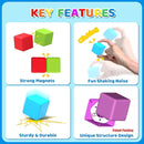 Magnetic Building Blocks Large, 1.65 inch Magnetic Stacking Cubes for Toddlers, Sensory & Montessori Toys for Boys & Girls 1 2 3 Years Old (12 PCS) by TinyTreasures Baby Boutique