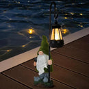 Solar Garden Gnome Decor Outdoor Statue - Gnome With LED Waterproof Sculptures Lights, Cute Gnome Pond/Yard Statues Outside Decoration, Home, Lawn, Patio, Resin Animal Ornament, Women/Gardening Gift by CozyNest Decor