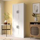 White Kitchen Pantry, 71" Tall Cabinet with Doors, Hutch with Storage for Dining Room by CozyNest Decor