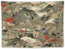 Asian Tapestry, Japanese Red Landscape, Bedroom & Living Room Decor, 40"x30" by CozyNest Decor