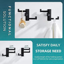 Angle Simple Swivel Towel Hooks for Bathroom, SUS 304 Stainless Steel Foldable 3 Arms Robe Towel Holder, Shower Wall Coat Hooks, Matte Black, 2 Pack by CozyNest Decor