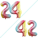 GOER Number 24 Balloons for 24th Birthday Party Decorations,42 Inch Jumbo Foil Helium 42 Balloons for 42nd Birthday Party Decoration (Rainbow) by TinyTreasures Baby Boutique