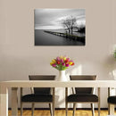 DZL Art S74981 Canvas Prints Modern Minimalist Black and White Lake Trees Landscape Wall Art Painting for Living Room Bedroom Decor Office Wall Decor Home Decoration by CozyNest Decor