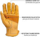 OZERO Leather Work Gloves for Men: 3 Pairs Driver Gloves Abrasion Resistant Cowhide with Reinforced Palm for Heavy Duty Gardening Yard Work DIY Gold X-Large by GreenHaven Gardens