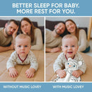 Love By Emi Baby Music Lovey White Tiger, Baby Sleep Soother for Crib & Cuddle Bedtime, White Noise with a Heartbeat & Lullaby, Plush Sound Machine Toy, Stuffed Animal for Newborns, Infants & Toddlers by TinyTreasures Baby Boutique