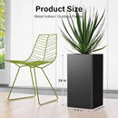 Modern Metal Planter Black – 28” Tall with Removable Insert Shelf | Heavy-Duty Outdoor & Indoor Planter Box for Patio, Porch, Garden (14x14x28in) by CozyNest Decor