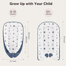 Baby Lounger - Infant Lounger Pillow for Newborn 0-24 Months, Soft, Breathable & Portable Baby Lounger Pillow for Boys & Girls, Cozy Baby Floor Seat for Home & Travel (Bluemoon) by TinyTreasures Baby Boutique
