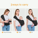 Baby Sling Carrier,Baby Carrier Newborn to Toddler,Toddler Carrier,Portable Lightweight & Spreadable Shoulder Straps(Black) by TinyTreasures Baby Boutique