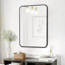 Fabuday Black Bathroom Mirror for Over Sink Wall - 24x36 Rectangle Mirror with Matte Metal Frame, Big Rounded Rectangular Vanity Mirrors for Bedroom, Living Room, Entryway, Horizontally/Vertically by CozyNest Decor