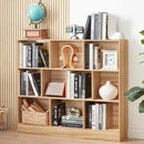 LEYAOYAO 10 Cube Bookshelf with Base,3 Tier Mid-Century Modern Grey Bookcase,Standing Wide Bookshelves Storage Organizer Shelf,Rustic Wood Display Cabinet Book Shelves for Bedroom,Living Room,Office by CozyNest Decor
