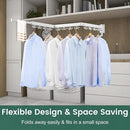 Wall Mounted Clothes Drying Rack, Laundry Drying Rack Wall Mount, 3-Fold Drying Rack Clothing, Foldable Clothes Drying Rack with 12 Dual Hooks Organization for Laundry Room Indoor - White by CozyNest Decor