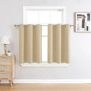 ChrisDowa Small Window Curtains 36 inches Long for Bedroom - Grommet Short Thermal Insulated Room Darkening Curtains for Kitchen (2 Panels, Biscotti Beige, 52 x 36 Inch) by CozyNest Decor
