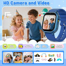 Kids Waterproof Smart Watch Boys Gift Age 3-12 with 39 Game HD Touch Screen Music Player Video Camera Pedometer Alarm Clock Birthday Gift for 6 7 8 9 Year Olds Blue by TinyTreasures Baby Boutique