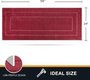 PURRUGS Dirt Trapping Door Mat 24" x 59", Non-Slip/Skid Machine Washable Entryway Rug, Dog Doormat, Super Absorbent Welcome Mat for Muddy Wet Shoes and Paws, Burgundy Red by CozyNest Decor