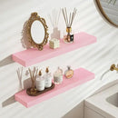 BAMEOS Pink Floating Shelves for Wall, 24" x 6" Wall Shelves for Room, Floating Book Shelves, Hanging Shelves for Bedroom, Bedroom, Living Room, Kitchen (Set of 2) by CozyNest Decor