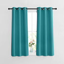 NICETOWN Short Blackout Curtains 54 inches Long for Bedroom - Grommet Thermal Curtains Solid Window Treatments Room Darkening Drapes for Children Room, Peacock Teal, W37 x L54, Set of 2 by TinyTreasures Baby Boutique