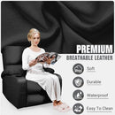 Rocking Recliner Chair, Massage Rocker Recliner Chair with Vibration Massage and Heat, USB and Type-C Ports,360° Swivel Faux Leather Chairs, Living Room, Bedroom, Nursery, RV, Black by TinyTreasures Baby Boutique