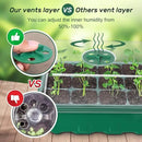 Bonviee 5-Pack Seed Starter Trays, Seed Starter Kit with Adjustable Humidity Dome and Base Indoor Greenhouse Mini Propagator for Seeds Growing Starting (12 Cells Per Tray, Green) by GreenHaven Gardens