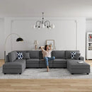 L Lengend Vansen Modular Sectional Sofa U Shaped Couch with Ottoman Modern Reversible Corner Sectional Couch for Living Room (Dark Grey, U Shaped Sofa-4) by CozyNest Decor