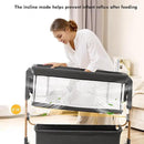 Baby Bassinet Bedside Sleeper,3-in-1 Rocking Bassinet for Baby with 6-Level Height Adjustable, 4 Wheels & Breathable Mesh Walls, Portable Bedside Crib with Mattress for Newborn by CozyNest Decor