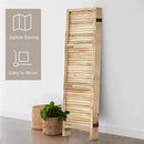 Room Divider with Shelves, Privacy Screen, Room Dividers and Folding Privacy Screens, 5 Panel Wood Temporary Wall Partition Separation Separator, Natural by CozyNest Decor