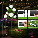 DWH 1 Pack Solar Garden Lights Outdoor, 7-Flower Rose Solar Lights for Yard, LED Solar Powered Stake Lights for Patio Pathway Lawn Fence Cemetery, White by GreenHaven Gardens