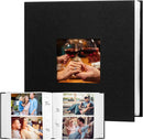 Photo Album 4x6 240 Photos with Writing Space Leather Cover with Front Window Picture Album, 240 Photos 4x6 Photo Album Book for Wedding Kids Travel Family Baby Pictures (Black) by TinyTreasures Baby Boutique