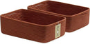 Large Shallow Organizing Baskets 15x11x5.1 Inches - Rope Woven Storage Bins for Bathroom, Shelves, Cube Closet, Red 2 Packs by CozyNest Decor