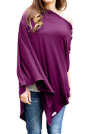 Byrd & Blume Maternity Nursing Cover Breathable Lightweight Breastfeeding Cover Wrap Shawl Scarf Poncho Full 360 (Aubergine, One size) by TinyTreasures Baby Boutique