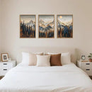 Wood Mountain Framed Canvas Wall Art Set, Pine Trees Wall Painting, Ridge Scenery Wall Decor, Natural Sun Landscape Art Print for Living Room, Bedroom, Dining Room, Office - 16"x24"x3 by CozyNest Decor
