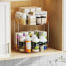 LAMU 2 Pack 2 Tier Lazy Susan Turntable Organizer 12'' Rotating Spice Rack Organization for Cabinet, Kitchen, Pantry, Countertop, Bathroom, Vanity, Medicine Cabinet Organizer, Amber by CozyNest Decor