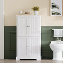 ChooChoo Bathroom Floor Cabinet, Modern Bathroom Storage Cabinet with 4 Doors and Adjustable Shelves, Freestanding Cupboard for Living Room, White by CozyNest Decor