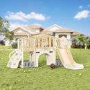 KORIMEFA 8 in 1 Toddler Slide Set, Kids Slide for Toddlers Age 1-3, Toddler Climber PlaySet with Basketball Hoop and Ball, Outdoor Indoor Kids Playground for Toddlers 1-3, Beige by TinyTreasures Baby Boutique