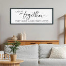 SRSZHIYUE And So Together They Built A Life They Loved Above Bed Sign Wall Decor Art 40"×15" for Master Bedroom Over Bed Large Wood Framed Wall Hanging (Black) by CozyNest Decor