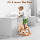 Potty Training Seat, Upgrade Toddler Toilet Seat for Kids Boys Girls, 2 in 1 Potty Training Toilet for Kids, Splash Guard Anti-Slip Pad Step Stool（Brown） by TinyTreasures Baby Boutique