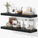 36 Inches Floating Shelves for Wall, 9.3" Deep Long Floating Shelves Set of 2, Large Display & Storage Shelf, Wall Shelf for Bathroom Bedroom Living Room Kitchen Office, Black by CozyNest Decor