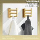 Angle Simple Towel Hooks Swivel, SUS 304 Stainless Steel 3 Arms Foldable Hand Towel Holder, Coat Hooks, Brushed Gold, 2 Pack by CozyNest Decor