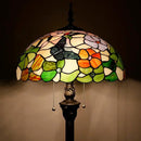 Tiffany Floor Lamp Stained Glass Lamp Standing Reading Light 16x16x70 Inch for Living Room (Butterfly Flowers) by CozyNest Decor