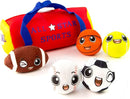My First Sports Bag with 5 Plush Sports Balls - Rattle Ball with Sound - Sensory Toys for 1 Year Old - Toys for Toddler - Rattles Gift for 1 Year Old by TinyTreasures Baby Boutique