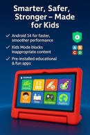 10.1 Inch Kids Tablet with Shockproof Case | Android 14, 64GB+8GB RAM, 12H Battery | Parental Control, Google Kids Space & Preloaded Educational Apps | WiFi 6, HD Display, Ages 3-12 by TinyTreasures Baby Boutique