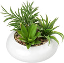 Hollyone Large Artificial Succulents Plants Faux Succulents in Pots Fake Succulent Plastic Potted Plants with White Ceramic Pot for Home Decor Office Desk Bathroom Shelf Living Room Decoration by GreenHaven Gardens