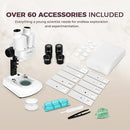 ESAKO Dual LED Kids Microscope - 52+ Piece Science Kit with Mineral & Insect Specimens, 10 Prepared Slides & 10 DIY Blank Slides, Microscope kit for Kids 8-12 by TinyTreasures Baby Boutique