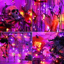 Brizled Orange & Purple Halloween Lights, 33ft 100 LED Halloween Lights 5mm Wide Angle String Light, 120V UL Certified Connectable Mini Purple Light Outdoor for Party Home Tree Decoration, Black Wire by TinyTreasures Baby Boutique